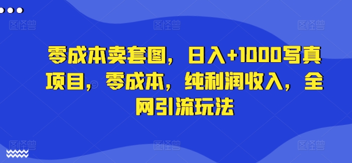 零成本卖套图，日入+1000写真项目，零成本，纯利润收入，全网引流玩法-七量思维