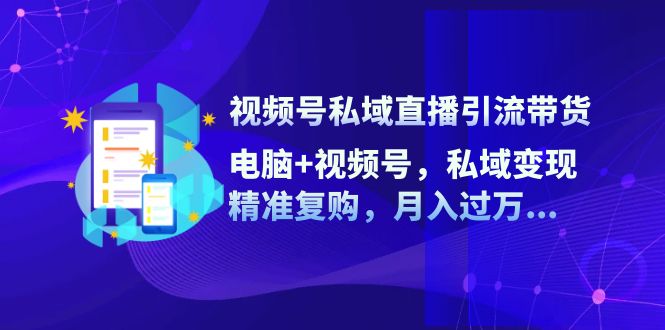 （12249期）视频号私域直播引流带货：电脑+视频号，私域变现，精准复购，月入过万…-七量思维