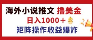 （12333期）最新海外小说推文撸美金，日入1000＋ 蓝海市场，矩阵放大收益爆炸-七量思维
