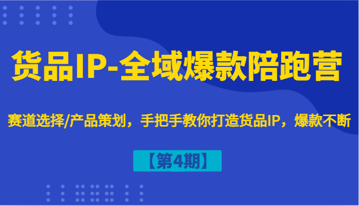 货品IP-全域爆款陪跑营【第4期】赛道选择/产品策划，手把手教你打造货品IP，爆款不断-七量思维