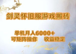(12471期)网游剑灵打金搬砖,单机月入6000+,可矩阵操作,收益稳定。-七量思维