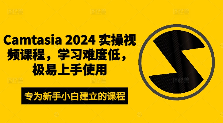 Camtasia 2024 实操视频课程，学习难度低，极易上手使用-七量思维