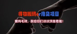 得物搬砖撸货项目?掰下数据，我给你们说说顶层思维-七量思维