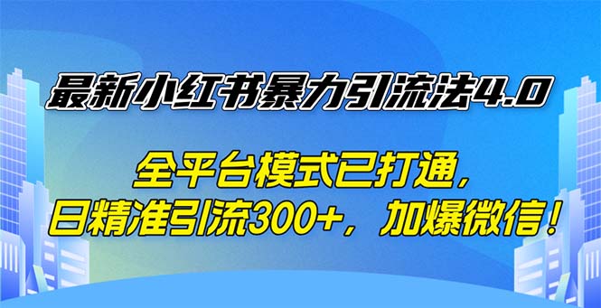 （12505期）最新小红书暴力引流法4.0， 全平台模式已打通，日精准引流300+，加爆微…-七量思维