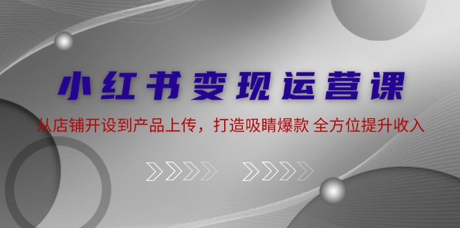 （12520期）小红书变现运营课：从店铺开设到产品上传，打造吸睛爆款 全方位提升收入-七量思维