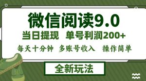 （12575期）微信阅读9.0新玩法，每天十分钟，单号利润200+，简单0成本，当日就能提…-七量思维