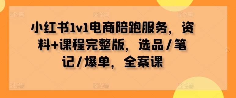 小红书1v1电商陪跑服务，资料+课程完整版，选品/笔记/爆单，全案课-七量思维