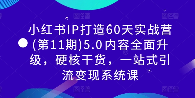 小红书IP打造60天实战营(第11期)5.0​内容全面升级，硬核干货，一站式引流变现系统课-七量思维