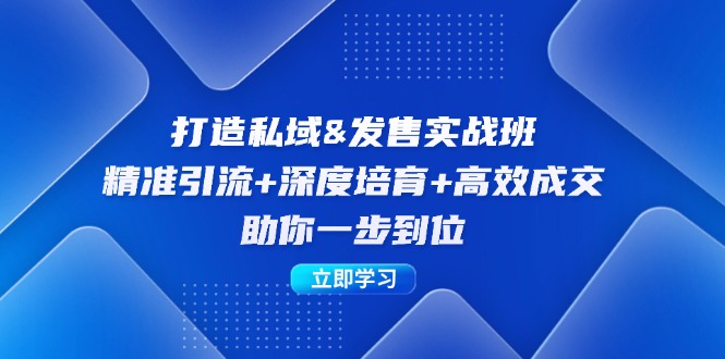 （12642期）打造私域&发售实操班：精准引流+深度培育+高效成交，助你一步到位-七量思维