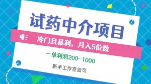 （12652期）冷门且暴利的试药中介项目，一单利润200~1000，月入五位数，小白工作室…-七量思维