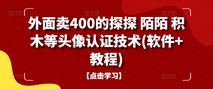 外面卖400的探探 陌陌 积木等头像认证技术(软件+教程)-七量思维