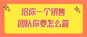 给你一个销售团队你要怎么管-七量思维