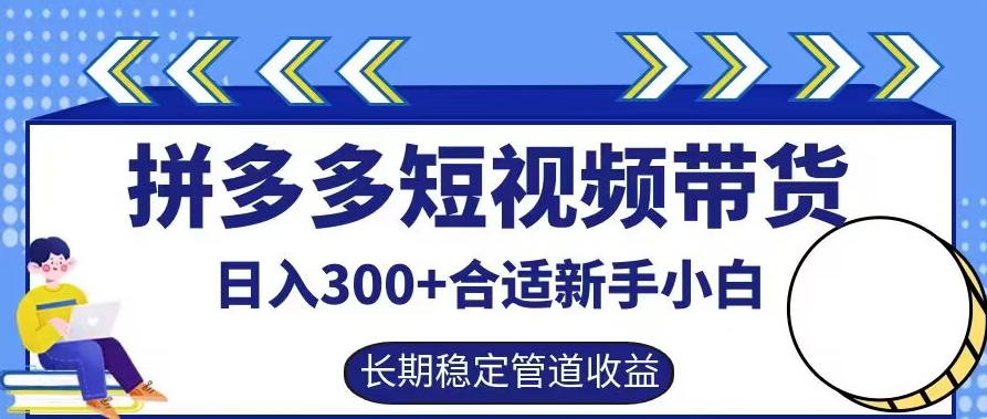 拼多多短视频带货日入300+有长期稳定被动收益，合适新手小白-七量思维