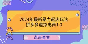 (12762期)2024年最新暴力起店玩法,拼多多虚拟电商4.0,24小时实现成交,单人可以..-七量思维