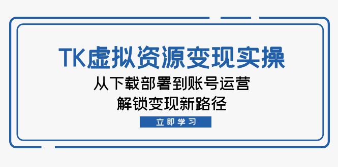 （12770期）TK虚拟资料变现实操：从下载部署到账号运营，解锁变现新路径-七量思维