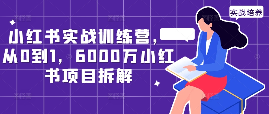 小红书实战训练营，从0到1，6000万小红书项目拆解-七量思维