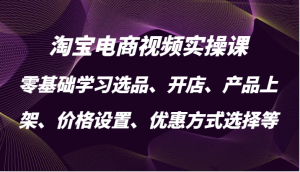 淘宝电商视频实操课，零基础学习选品、开店、产品上架、价格设置、优惠方式选择等-七量思维