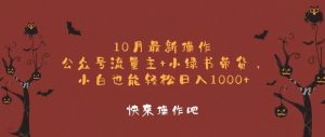 (12977期)10月最新操作,公众号流量主+小绿书带货,小白轻松日入1000+-七量思维