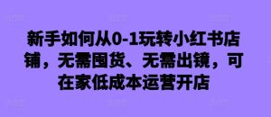新手如何从0-1玩转小红书店铺,无需囤货、无需出镜,可在家低成本运营开店-七量思维