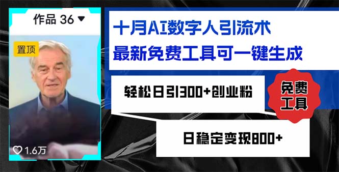 （12963期）十月AI数字人引流术，最新免费工具可一键生成，轻松日引300+创业粉日稳…-七量思维