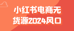 小红书电商无货源2024风口-七量思维