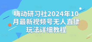 嗨动研习社2024年10月最新视频号无人直播玩法详细教程-七量思维