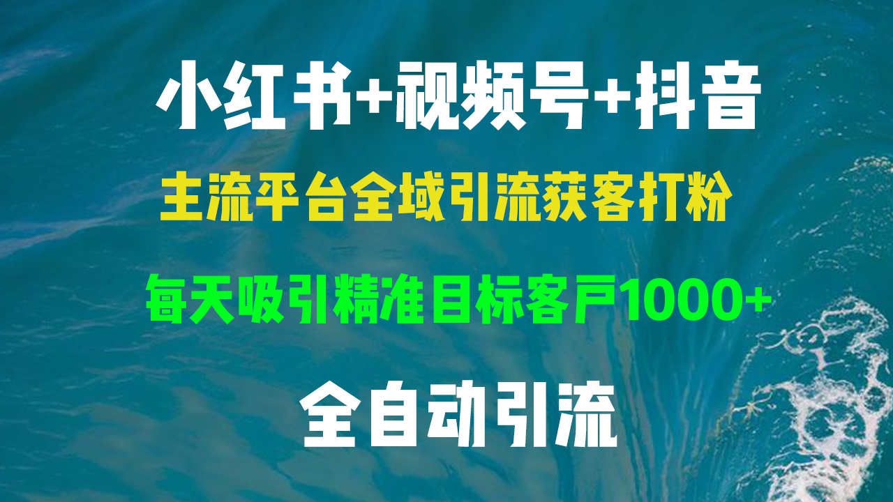 （13104期）小红书，视频号，抖音主流平台全域引流获客打粉，每天吸引精准目标客户…-七量思维