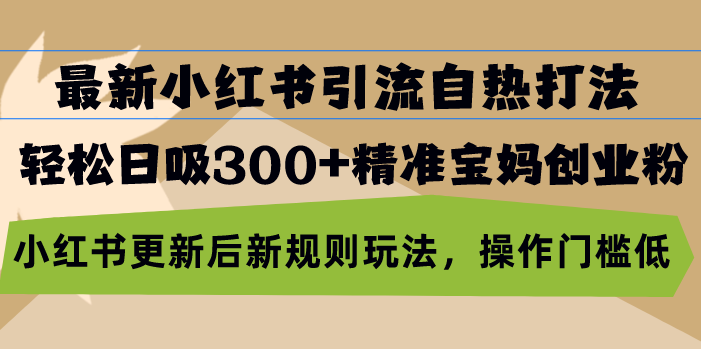 （13145期）最新小红书引流自热打法，轻松日吸300+精准宝妈创业粉，小红书更新后新…-七量思维