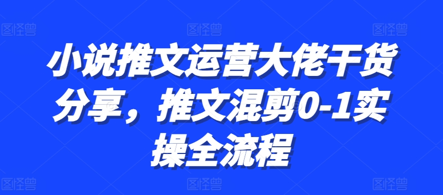 小说推文运营大佬干货分享，推文混剪0-1实操全流程-七量思维