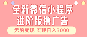(13197期)全新微信小程序进阶版撸广告 无脑变现睡后也有收入 日入3000+-七量思维