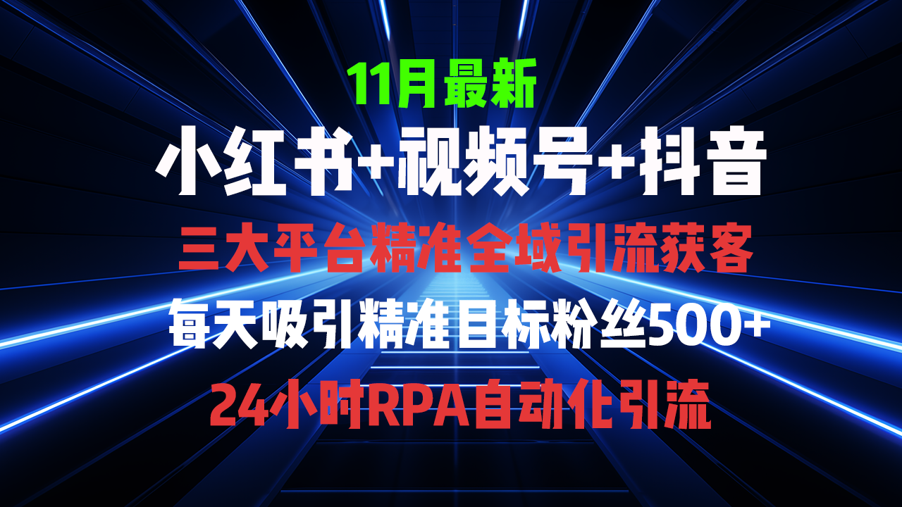 （13259期）全域多平台引流私域打法，小红书，视频号，抖音全自动获客，截流自…-七量思维