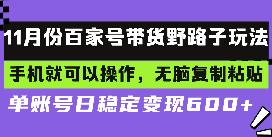 （13281期）百家号带货野路子玩法 手机就可以操作，无脑复制粘贴 单账号日稳定变现…-七量思维