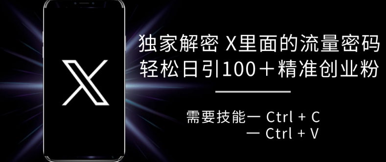 独家解密 X 里面的流量密码，复制粘贴轻松日引100+-七量思维