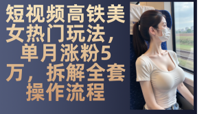(13319期)短视频高铁美女热门玩法,单月涨粉5万,拆解全套操作流程-七量思维