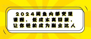2024闲鱼内部变现课程,低成本高回报,让你轻松成为副业达人-七量思维