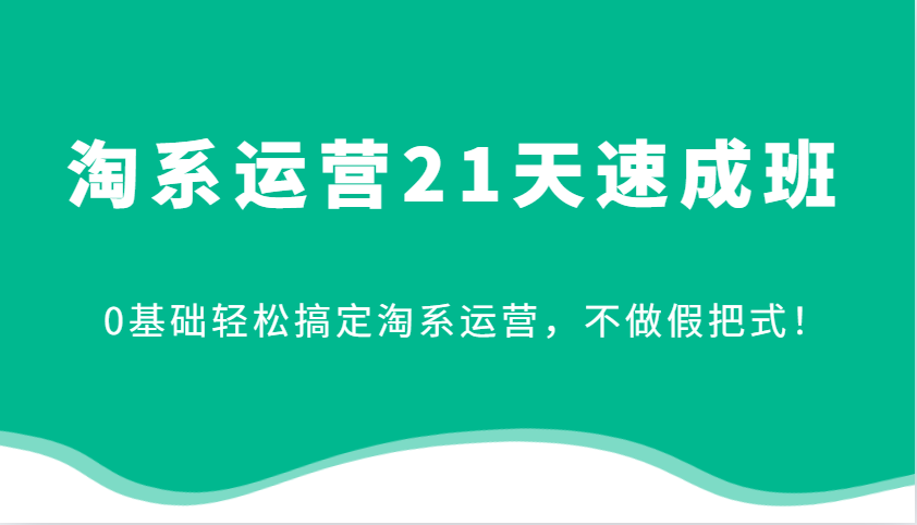 淘系运营21天速成班，0基础轻松搞定淘系运营，不做假把式！-七量思维