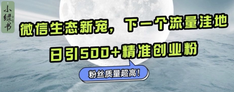 微信生态新宠小绿书：下一个流量洼地，日引500+精准创业粉，粉丝质量超高-七量思维