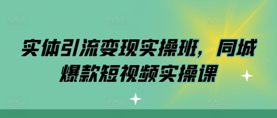 实体引流变现实操班，同城爆款短视频实操课-七量思维