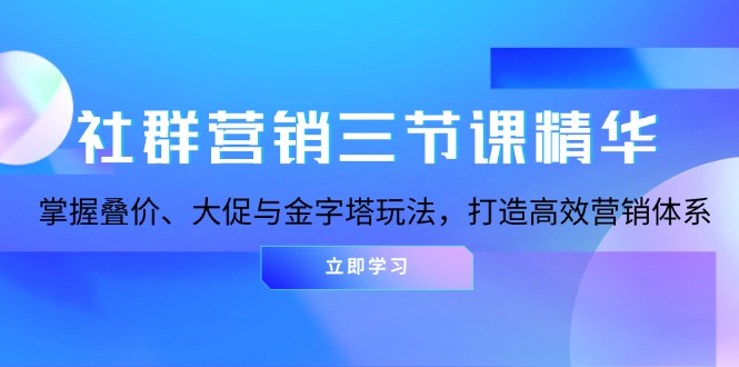 （13431期）社群营销三节课精华：掌握叠价、大促与金字塔玩法，打造高效营销体系-七量思维