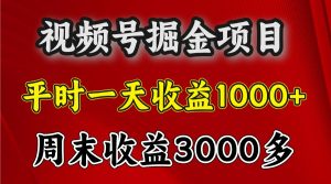一天收益1000+ 视频号掘金,周末收益会更高些-七量思维