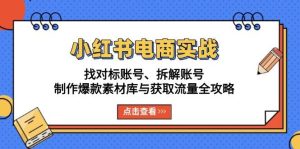 小红书电商实战:找对标账号、拆解账号、制作爆款素材库与获取流量全攻略-七量思维