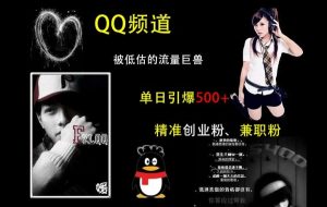 QQ频道：被低估的流量巨兽，单日引爆500+精准创业粉、兼职粉的引流秘籍-七量思维