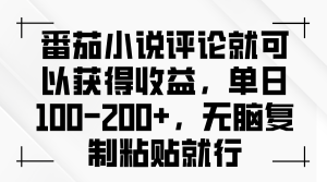 (13579期)番茄小说评论就可以获得收益,单日100-200+,无脑复制粘贴就行-七量思维