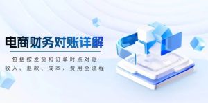 电商财务对账详解,包括按发货和订单时点对账,收入、退款、成本、费用-七量思维