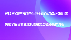 2024速卖通半托管从0到1实战必修课,帮助你快速了解目前主流托管模式全链路操作流程-七量思维