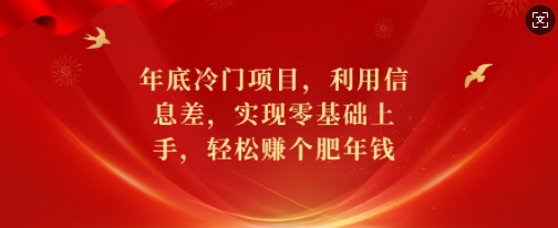 年底冷门项目，利用信息差，实现零基础上手，轻松赚个肥年钱-七量思维