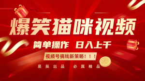 爆笑猫咪视频：简单操作，日入过千，视频号搞钱新策略！-七量思维