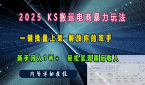 2025快手搬运电商暴力玩法， 一键批量上架，解放你的双手，新手月入1w +轻松实现睡后收入-七量思维