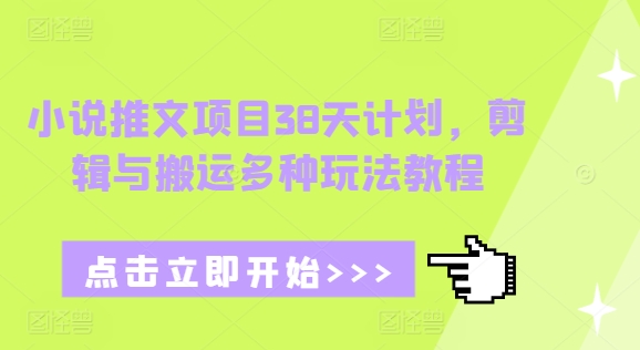 小说推文项目38天计划，剪辑与搬运多种玩法教程-七量思维