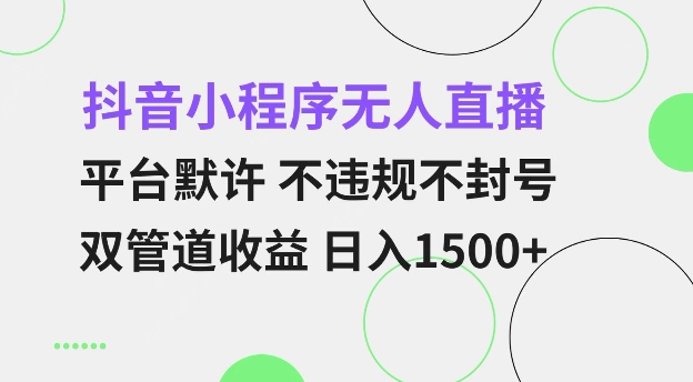 抖音小程序无人直播 平台默许 不违规不封号 双管道收益 日入多张 小白也能轻松操作【仅揭秘】-七量思维